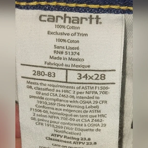 Carhartt Flame Resistant Pants New Size 34x28 - Picture 9 of 11